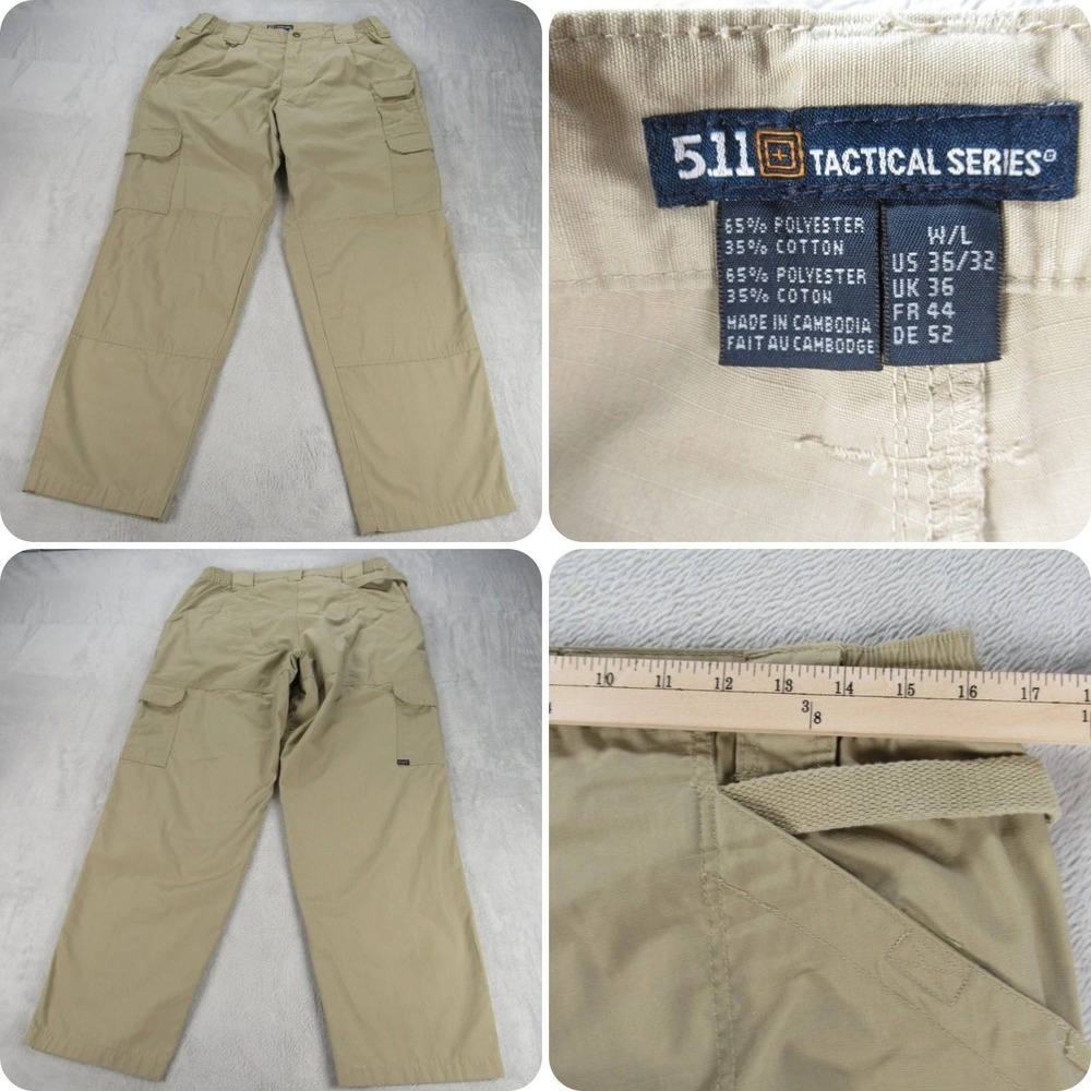 5.11 Tactical Series Pants Men 36x32 Khaki Action Waistband Taclite Pro Ripstop